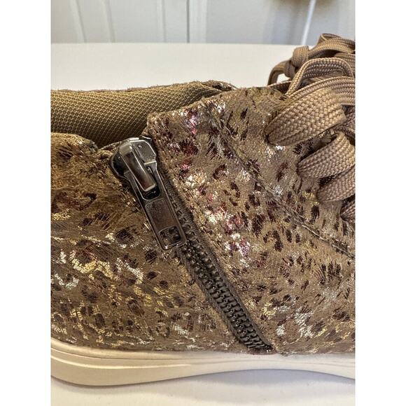 Corky's Hey Girl Imagine Metallic Leopard Print Lace Up High Top Sneaker Sz8 - Picture 8 of 10